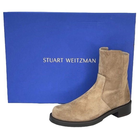 Stuart Weitzman 5050 Bold Zip Khaki Leather Womens Ankle Boots Size 9M - Picture 13 of 14